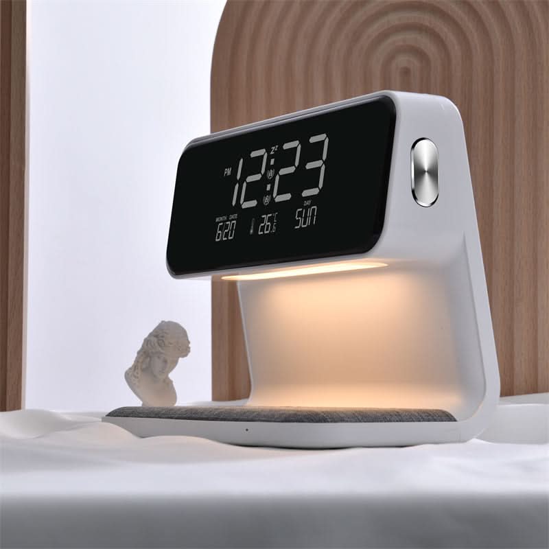 Bedside Light with Alarm Clock Unit and Wireless Charger