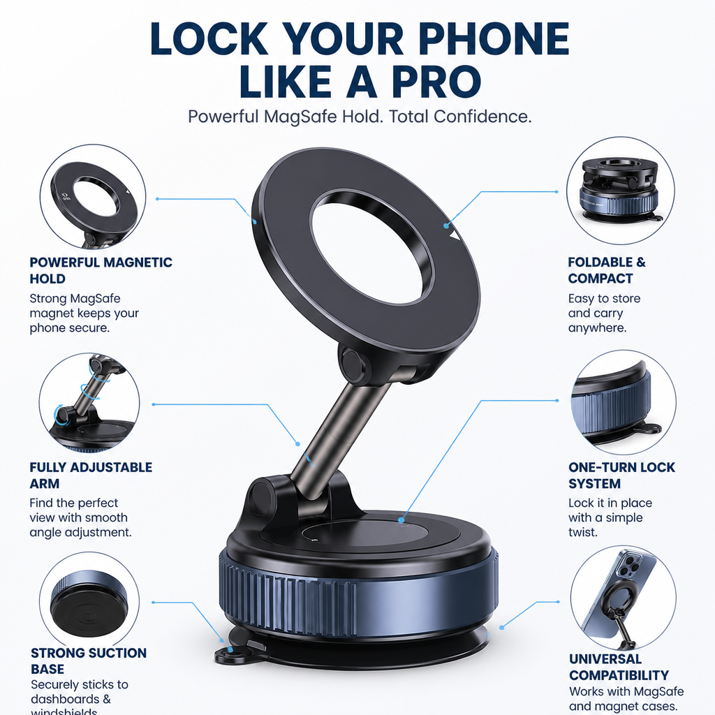 GripTitan™ — Lock Your Phone Like a Pro and Drive with Total Confidence