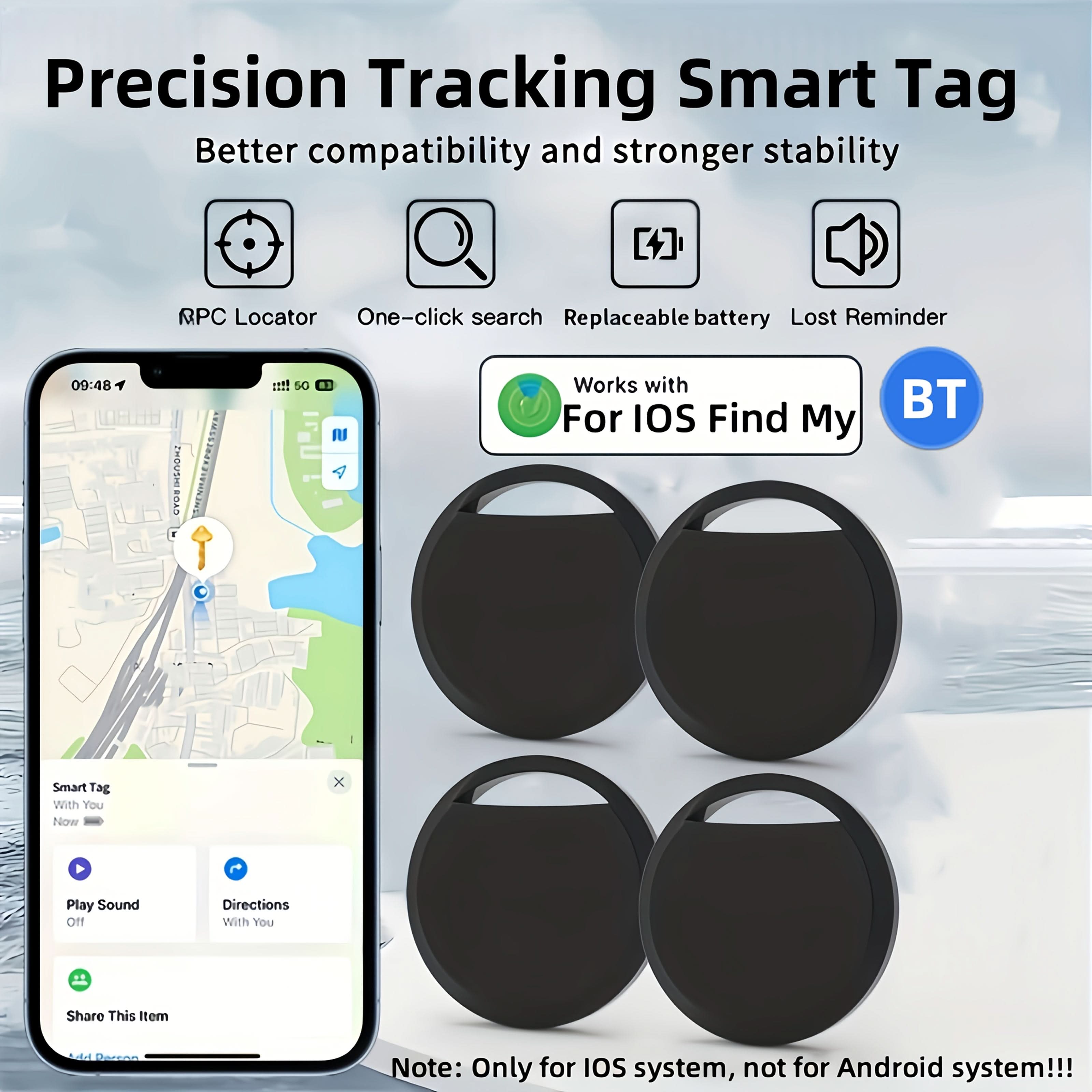 4-Pack Smart Tracker for Finding Keys, Wallets, and Luggage