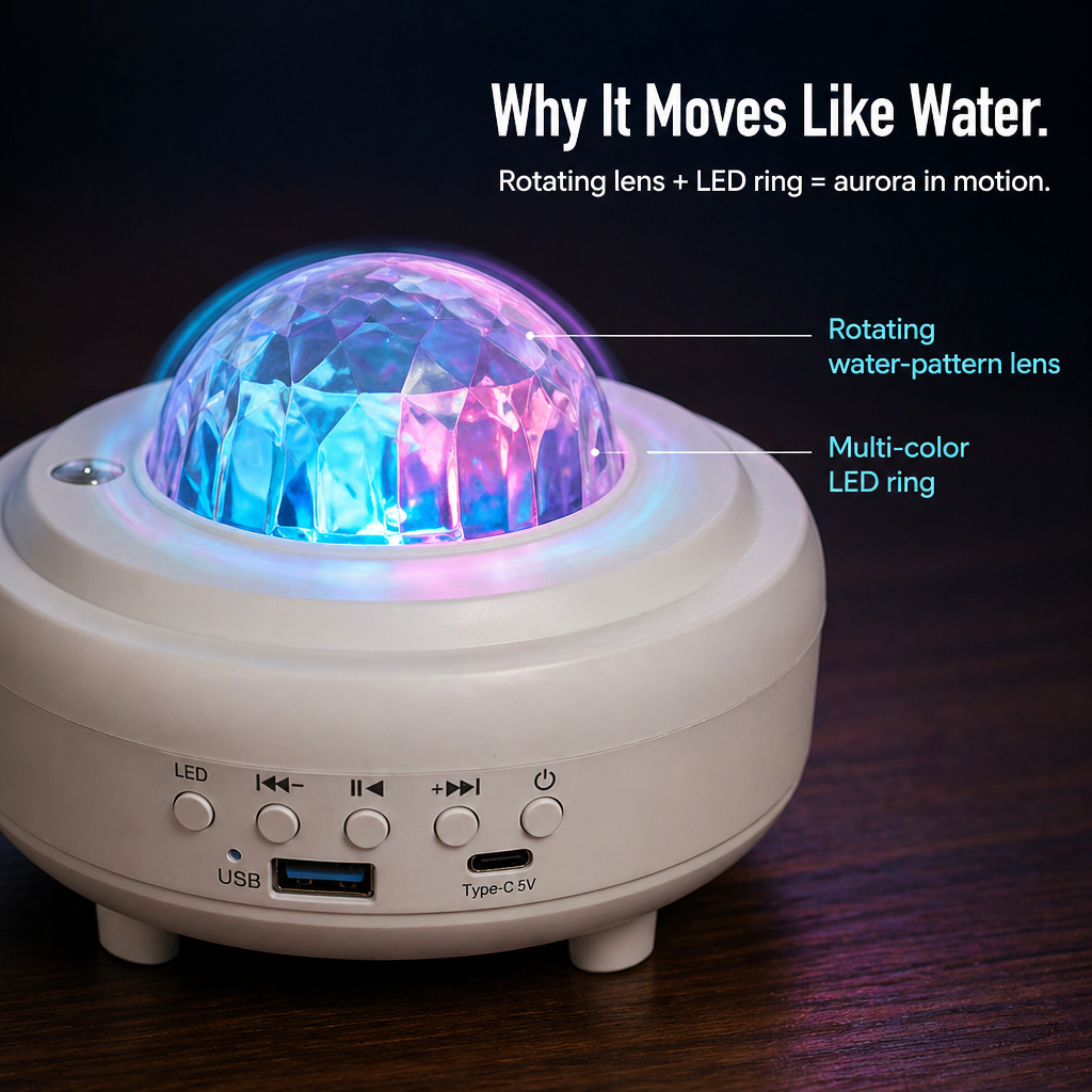CelestiBeam™ — Float Away Beneath Aurora Ripples Without Leaving Your Bed