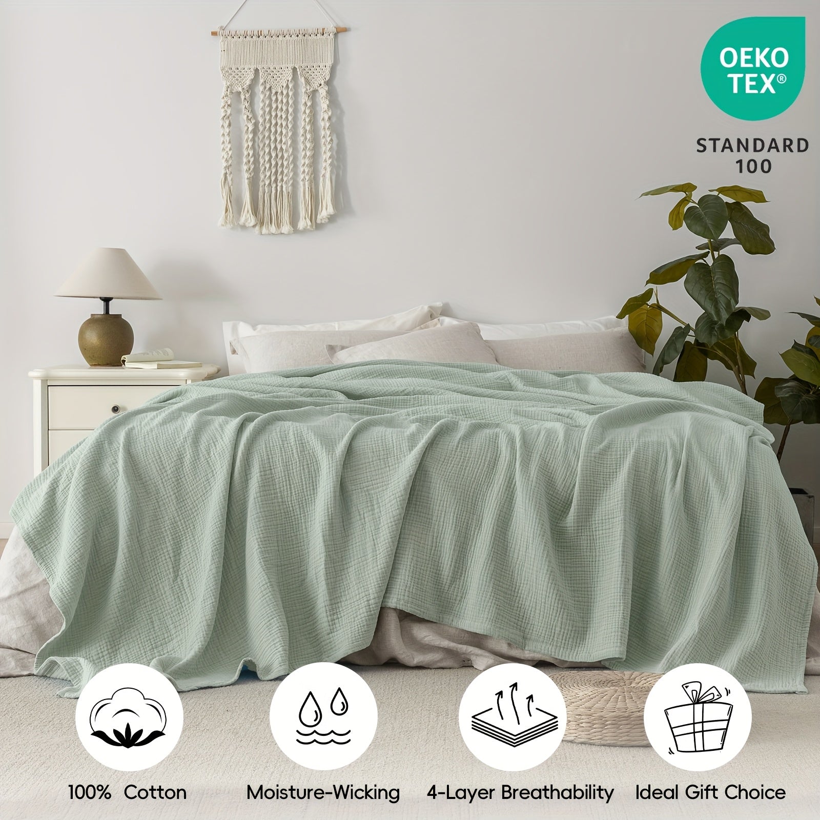 BreezyComfort - Ultra-Light Cotton Blanket for Year-Round Relaxation