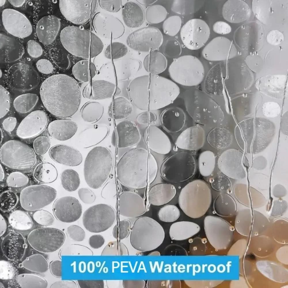 Waterproof Shower Curtain with Pebble Pattern – Clear Design