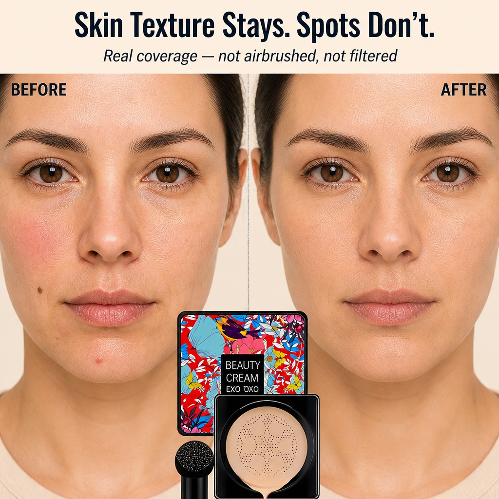 LumieraSilk™ — Conceal Pores, Spots & Redness With a Skin-Like Cushion Finish | Free Mushroom Sponge Included