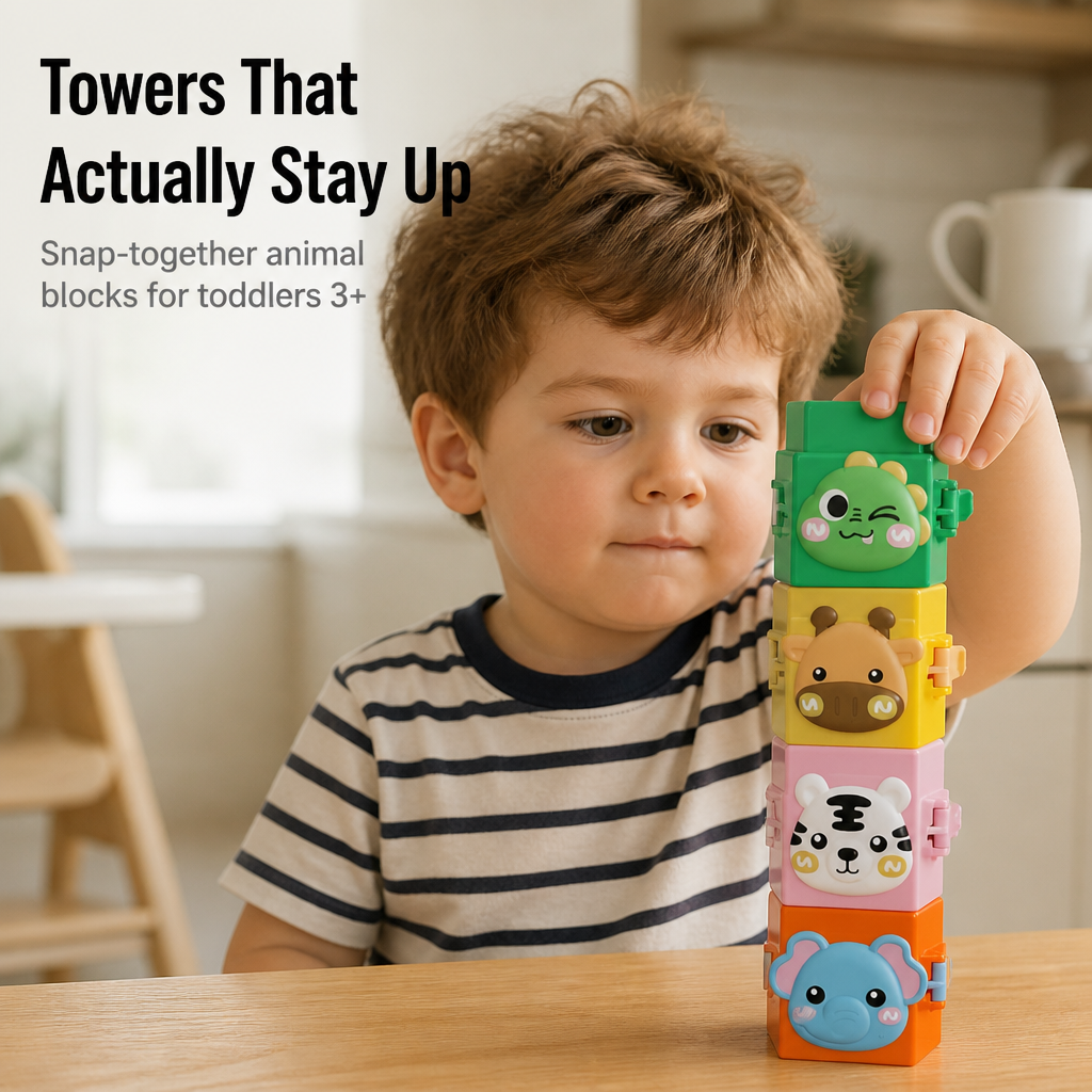 BrillieBlocks™ — Snap 12 Animal Pals Into Towers Kids Can’t Stop Building