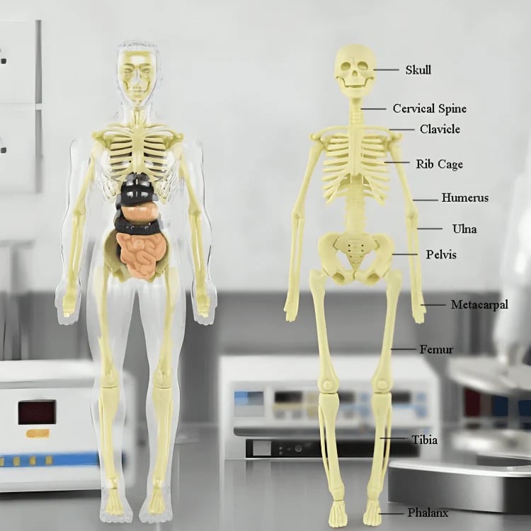 Transparent 3D Anatomy Model Featuring Body and Organs