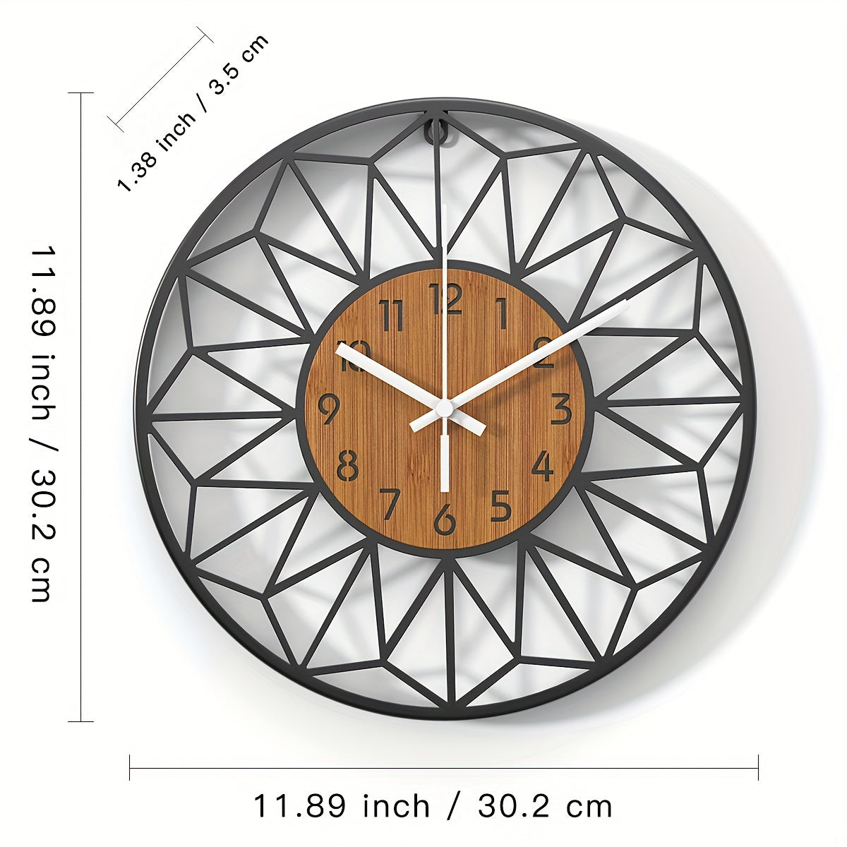 Chic Metal Timepiece with Wood-Look Finish