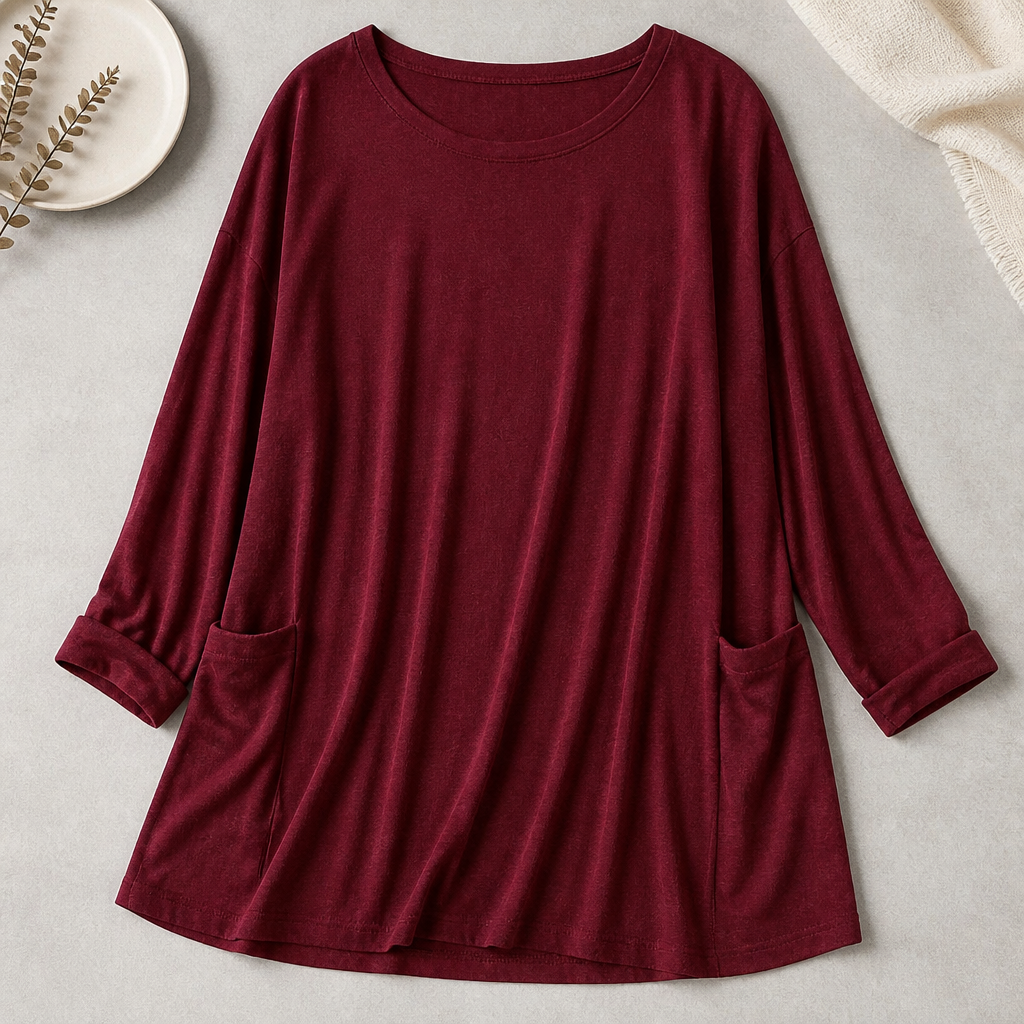 ElevéaComfort™ – Loose-Fit Tunic with Side Pockets for Easy Relaxation