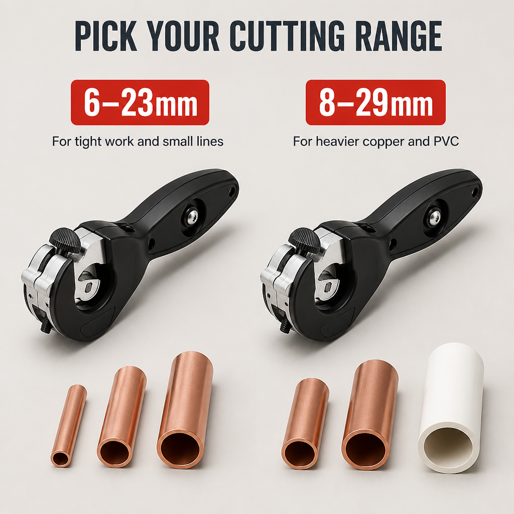 FlowMaster Precision™ — Ratchet PVC, Copper & PEX Fast Without Pipe Damage