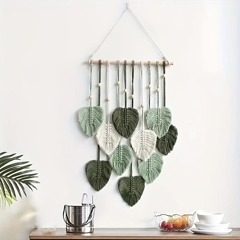 Bohemian Leaf Wall Decor in Green