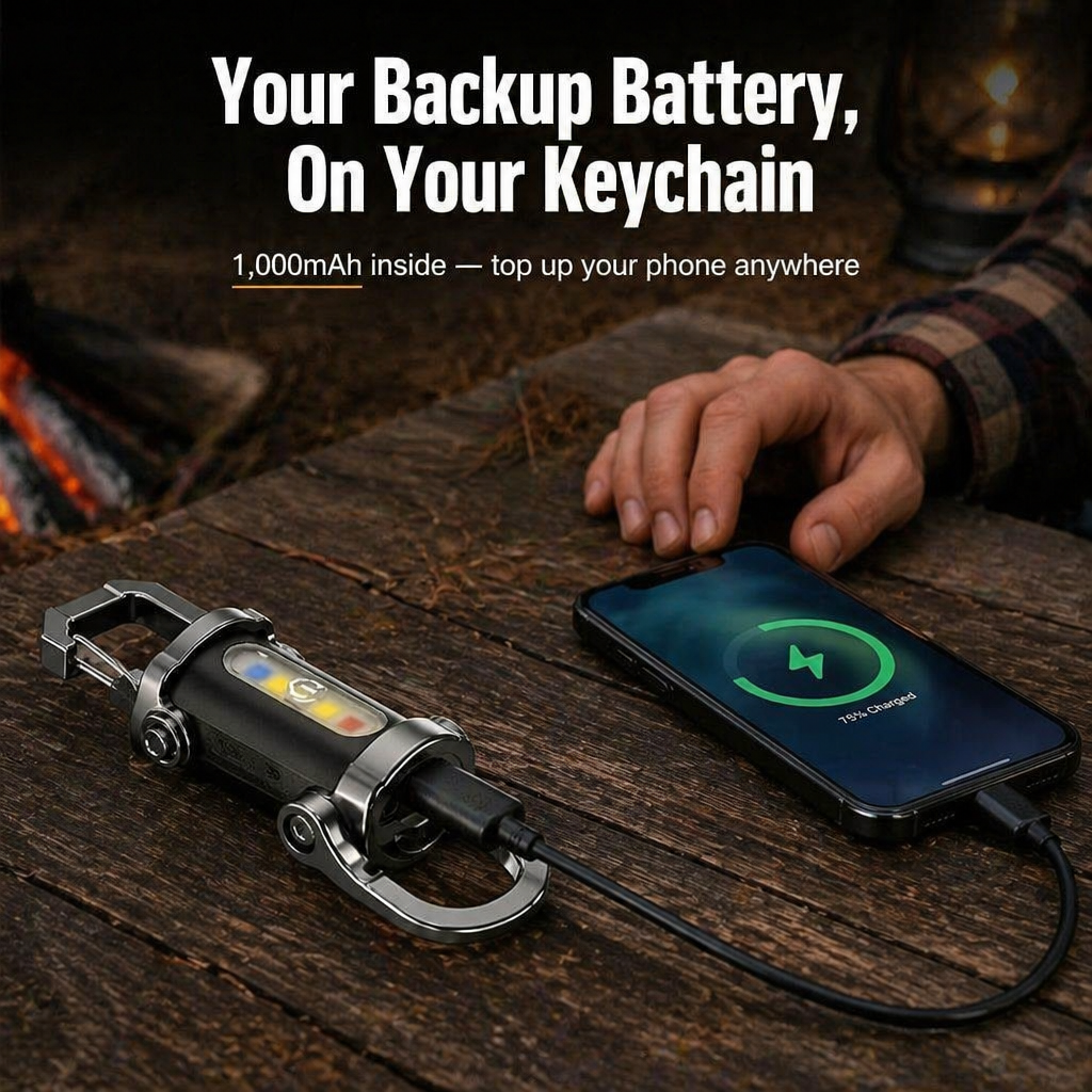 LumaVibe™ Keychain Flashlight — Keep 1,200 Lumens and Extra Phone Power Right on Your Keys