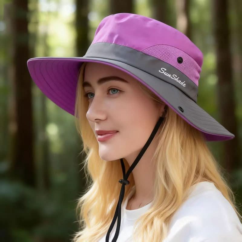 Breathable Mesh Outdoor Hat with Wide Brim for Sun Protection