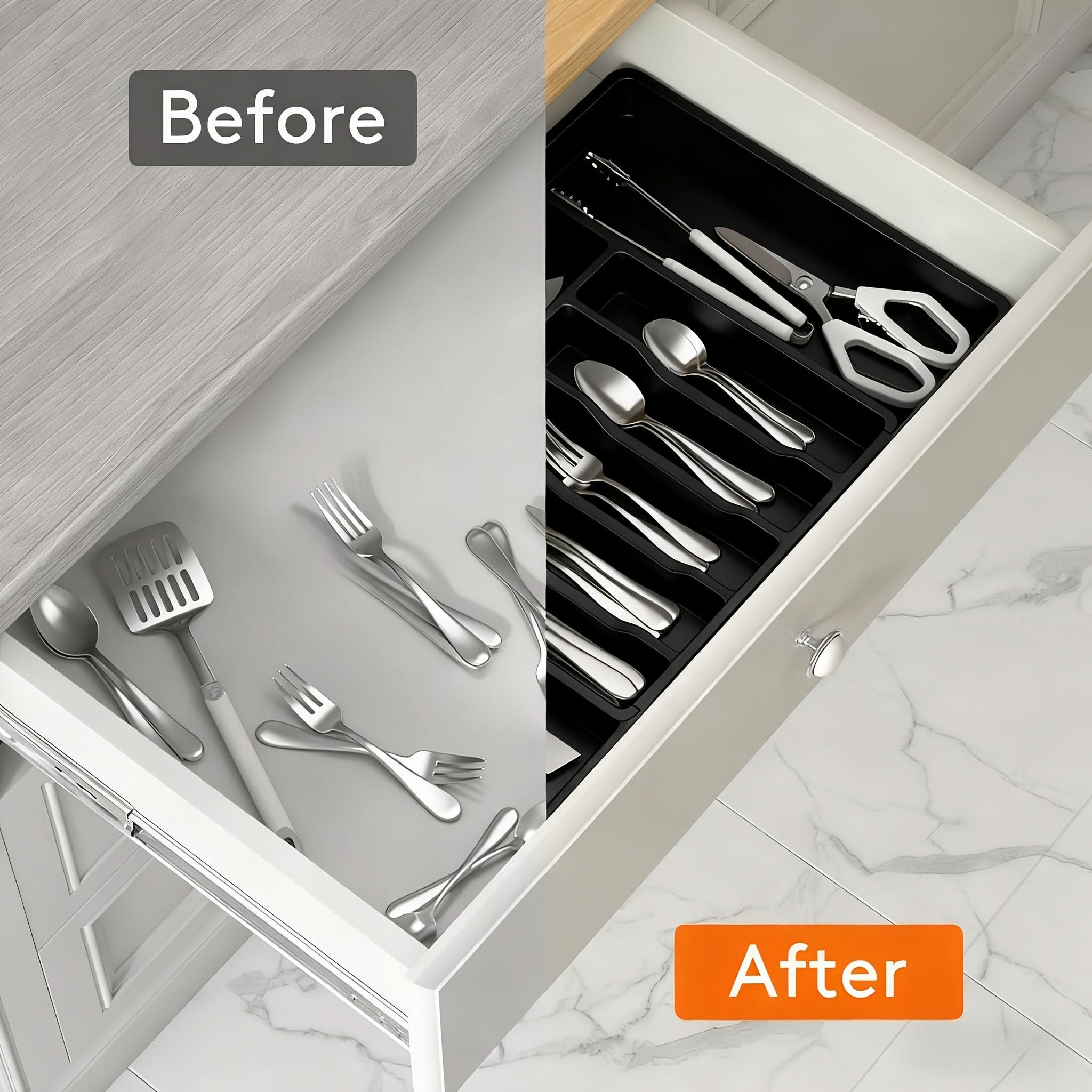 Expandable Kitchen Drawer Utensil Organizer