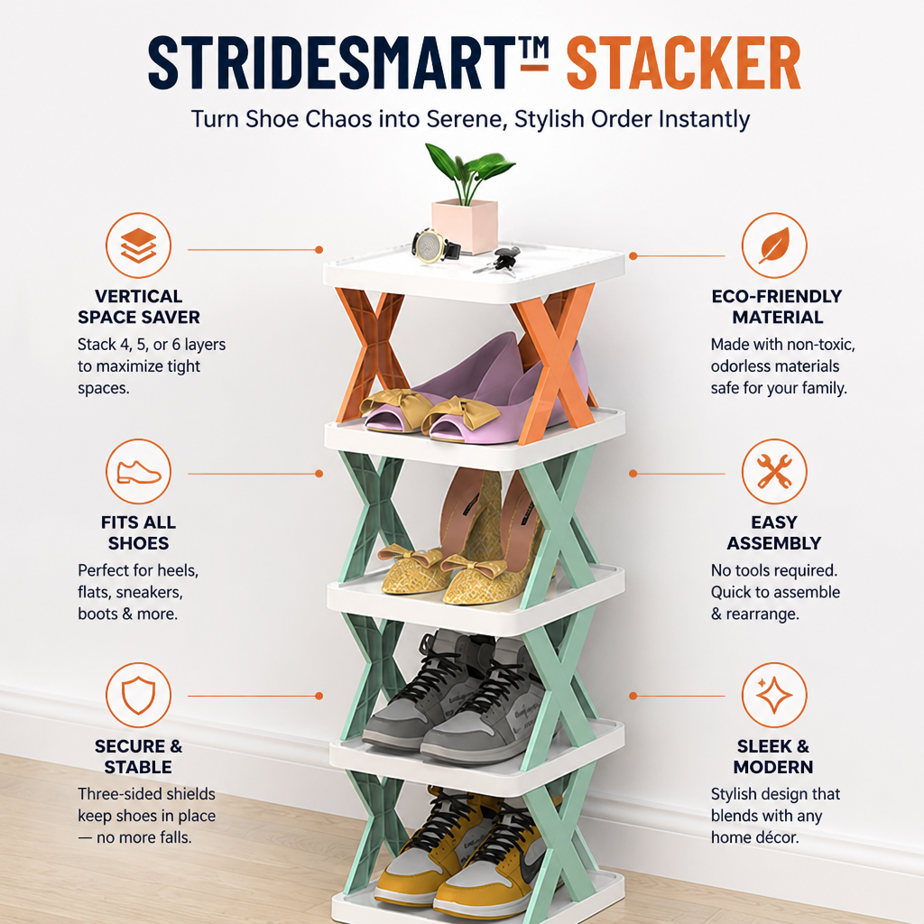 StrideSmart™ Stacker — Turn Shoe Chaos into Serene, Stylish Order Instantly