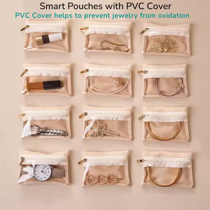 Jewelry Organizer Case | Velvet Pouch Detachable | Window Display | TravelGlam