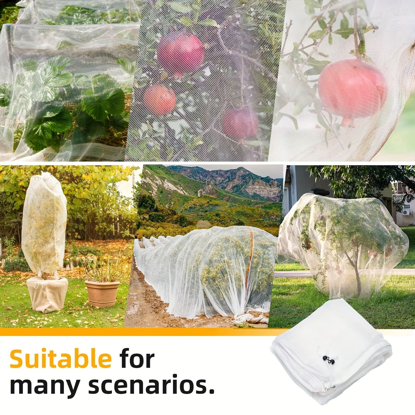 Garden Netting with Secure Drawstring – Protective Plant Cover