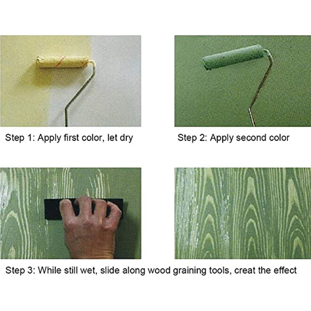 Wood Grain Tool Set | Grain Roller for Walls & Furniture | Wood Finish