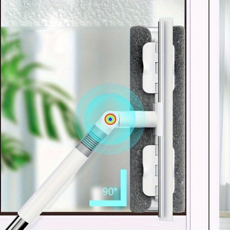 360-Degree Glass Squeegee with Extended Handle for Efficient Cleaning
