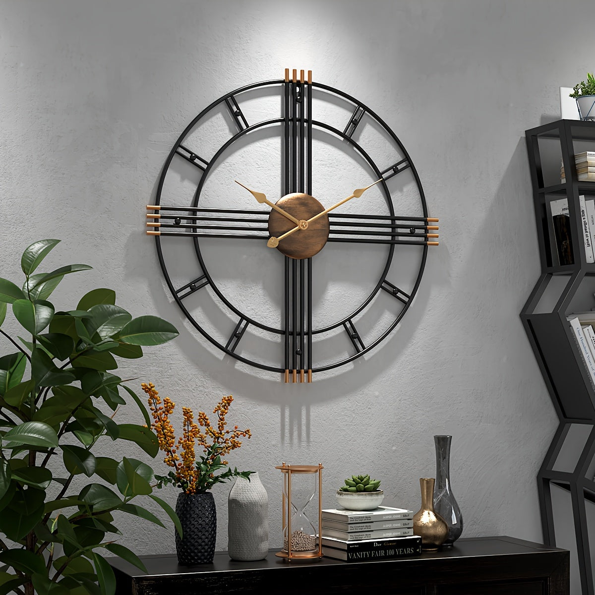 Geometric Harmony Wall Clock: Silent & Stylish Timepiece
