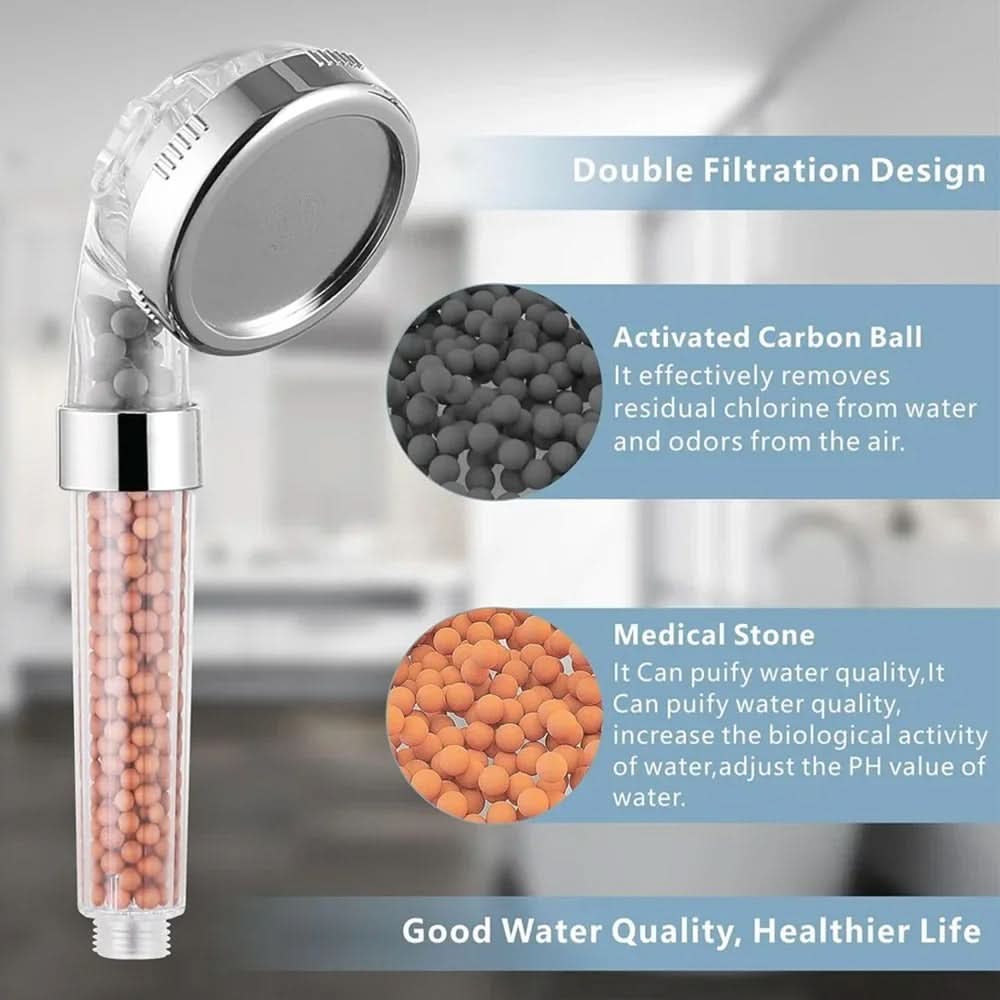 High-Pressure Shower Head with Filter Beads for Clean Water