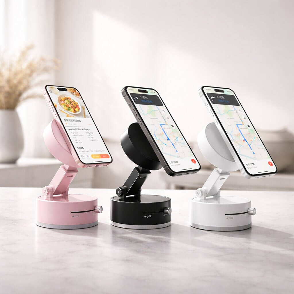 Car Phone Mount with Suction Base | Magnetic Grip | Flexible, Rotatable, and Foldable | Magnevo