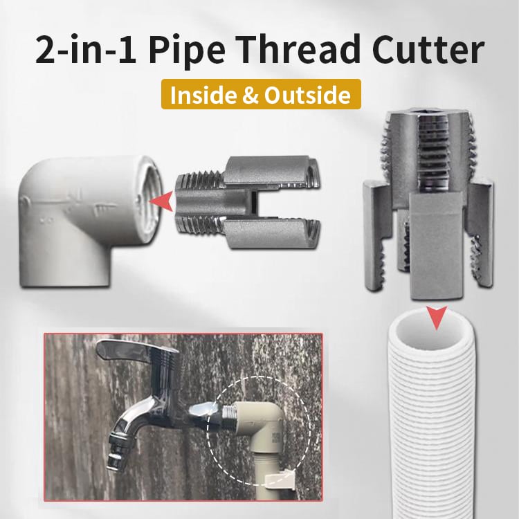 Dual Function Pipe Thread Cutter for Internal and External Use