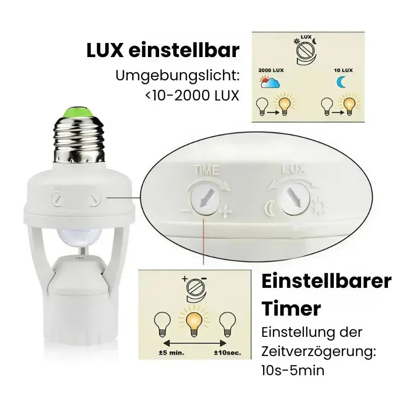 1+1 Free Smart Motion Detector with Light Sensor and Adjustable Timer