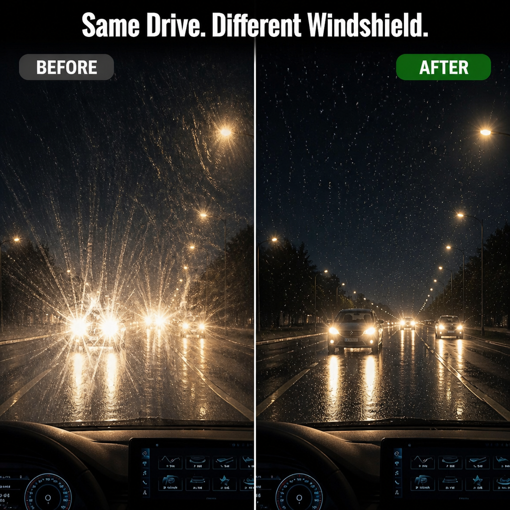 VividShield™ — Remove Invisible Oil Layer and Clear Headlight Glare for Night Vision