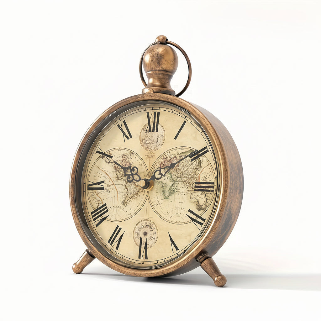 Parisian Charm Desk Clock with Silent Quartz Movement