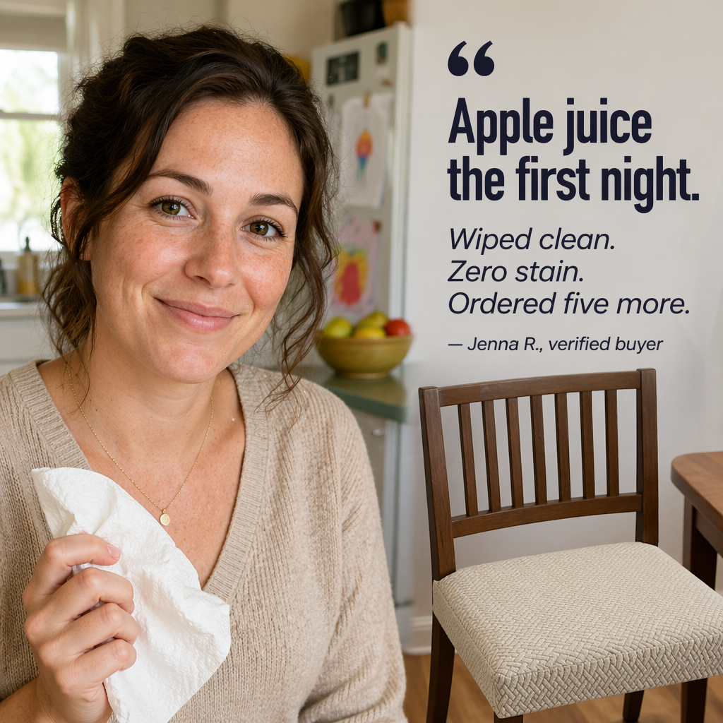 SlipGuard™ Jacquard Chair Covers — Protect Each Chair Against Spills, Stains & Sticky Fingers
