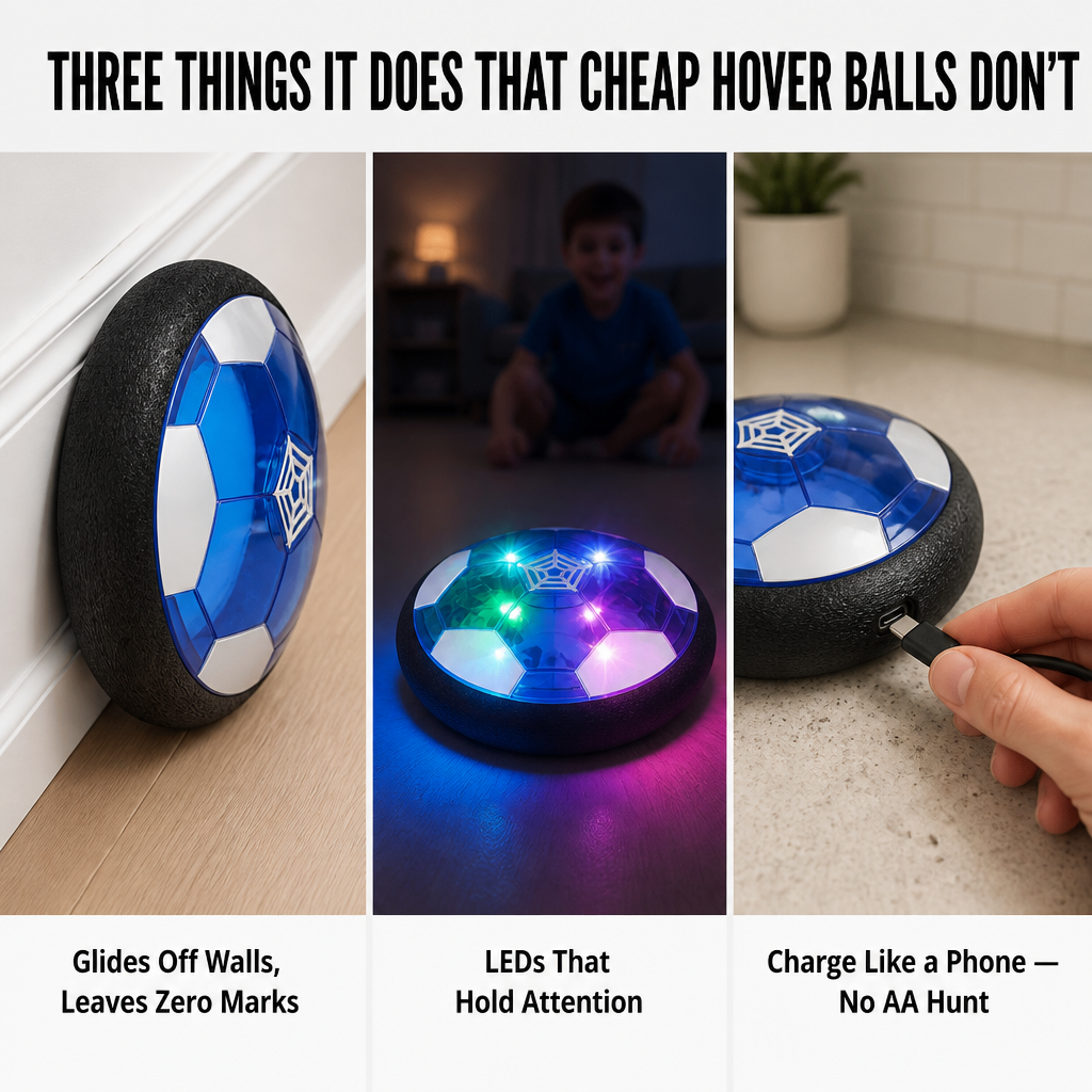 GlideSphere™ — Transform Rainy Days Into Indoor Soccer Fun Without Cracked Lamps