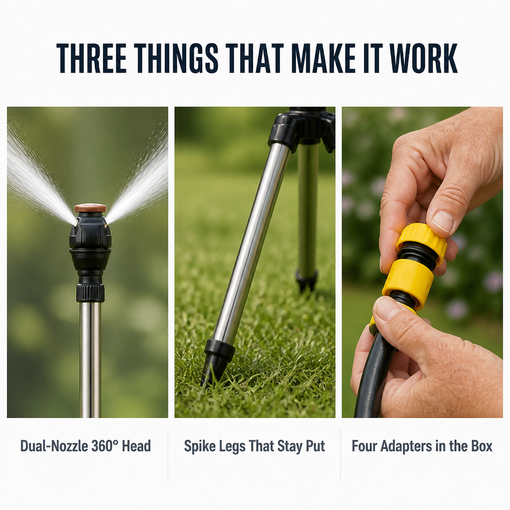 HydraMist™ — Raise Your Sprinkler Above the Plants to Reach Every Corner