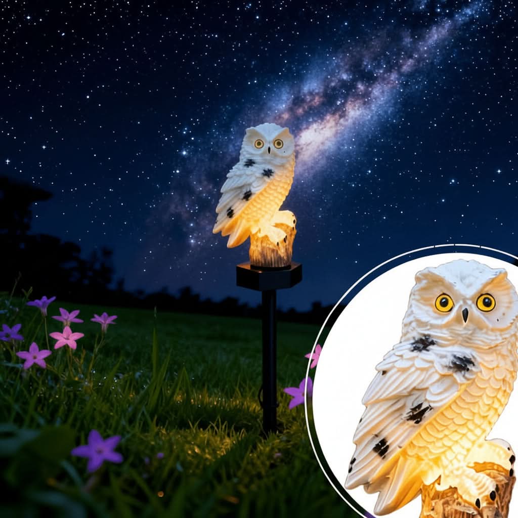 Garden Owl Statue Light with Solar LED