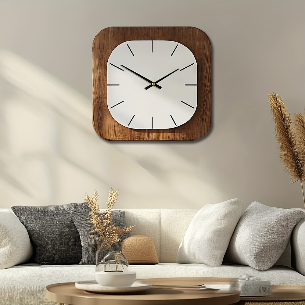 Charming Square Timber Wall Clock for Elegant Interiors