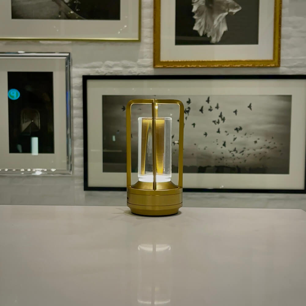 Lumiere Lantern Cordless Crystal Desk Lamp