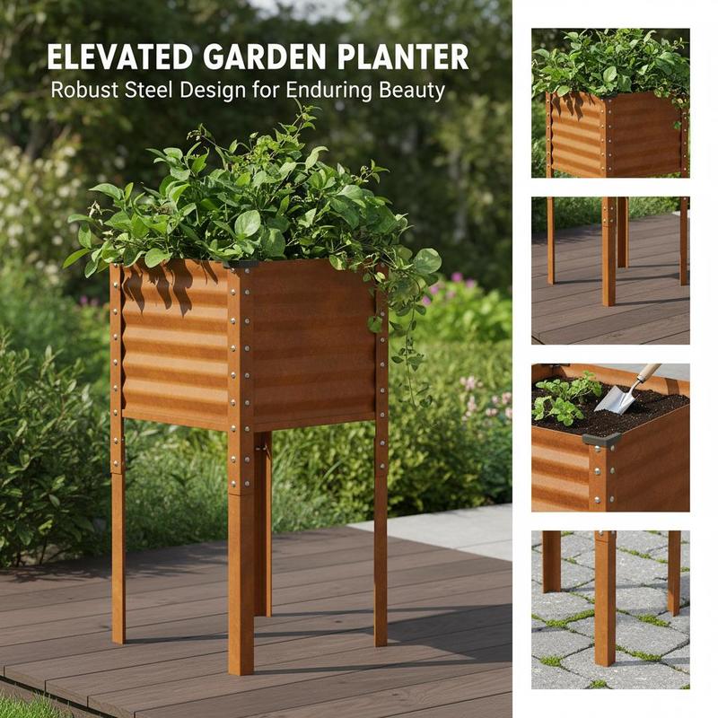 SturdySteel – Weather-Resistant Elevated Planter