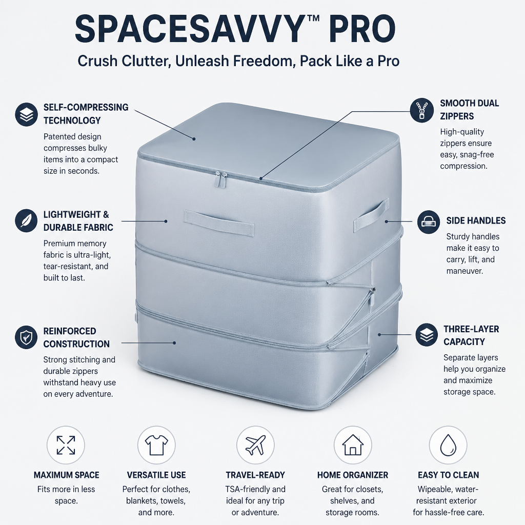 SpaceSavvy™ Pro — Crush Clutter, Unleash Freedom, Pack Like a Pro
