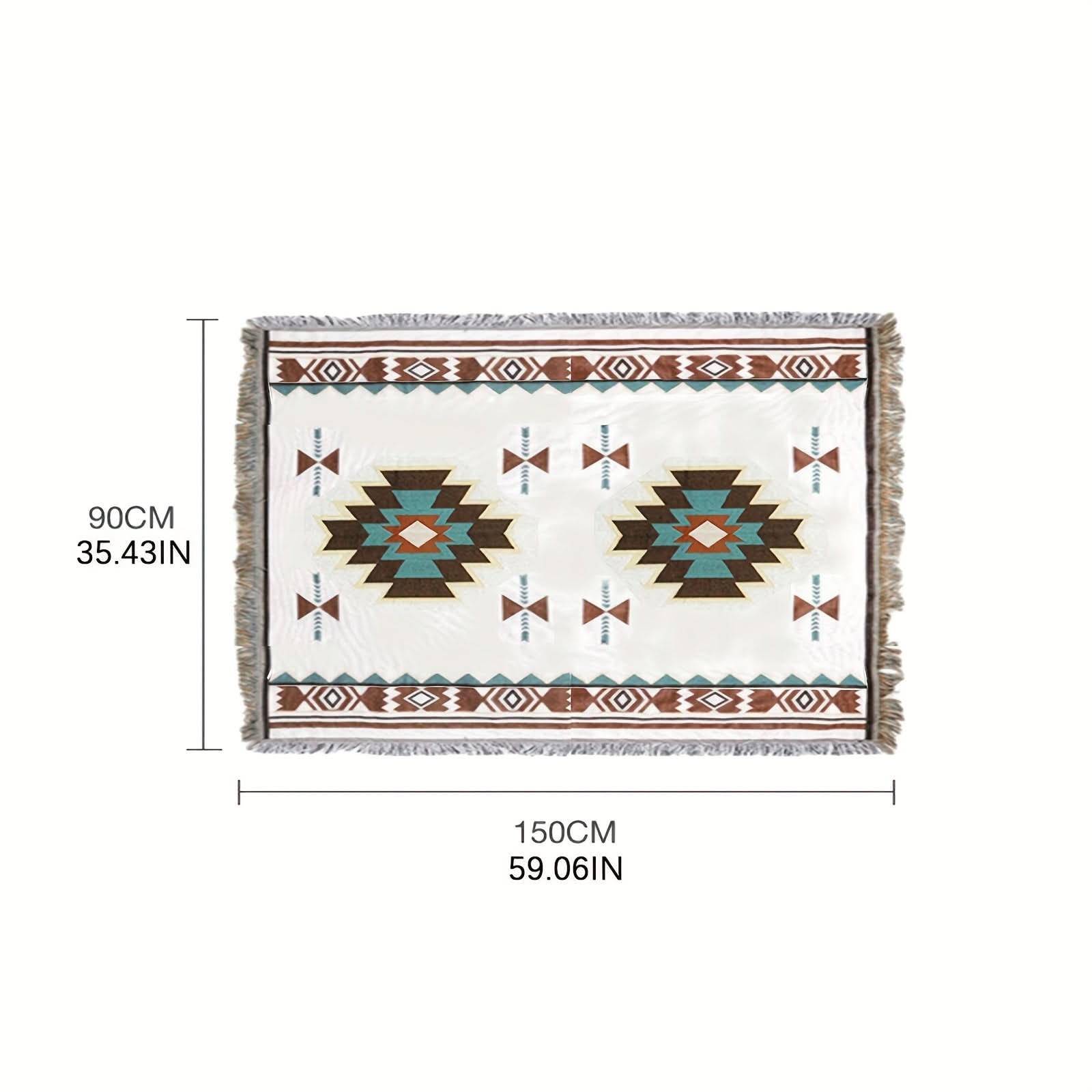 Southwestern Patterned Jacquard Blanket for Picnics