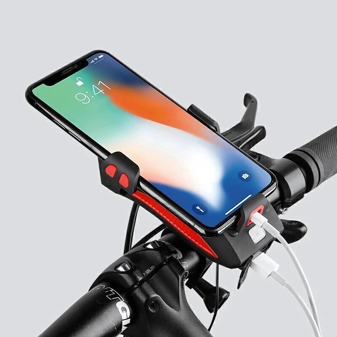 All-in-One Bike Light with Smartphone Holder & Charger