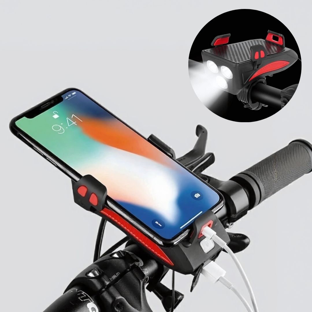 All-in-One Bike Light with Smartphone Holder & Charger