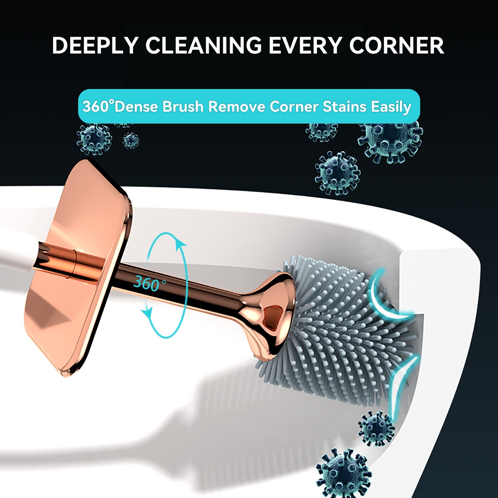 CLEANSWIFT - Sleek Bathroom Brush with Sturdy Holder