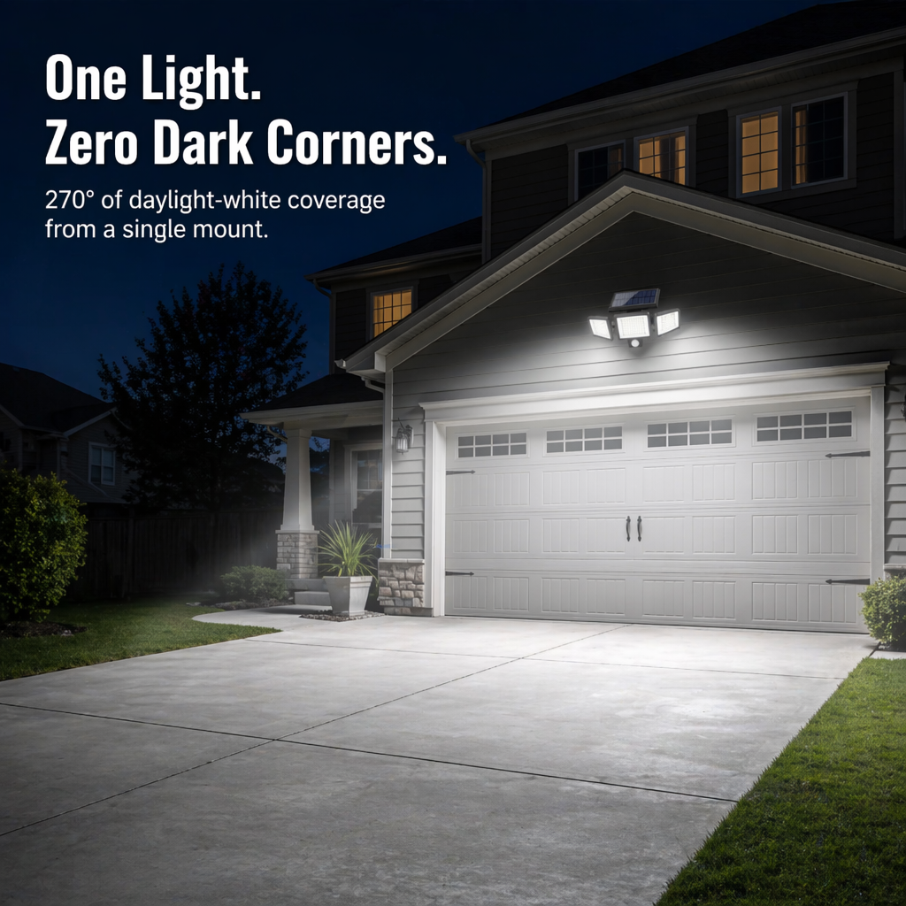 LumaRay™ — Illuminate Every Shadowy Spot With 270° of Solar Motion-Sensing Light