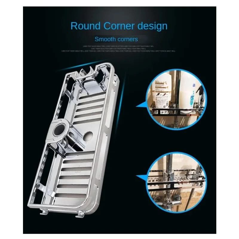 Adjustable Storage Shelf for Shower Rod – Organizer Solution
