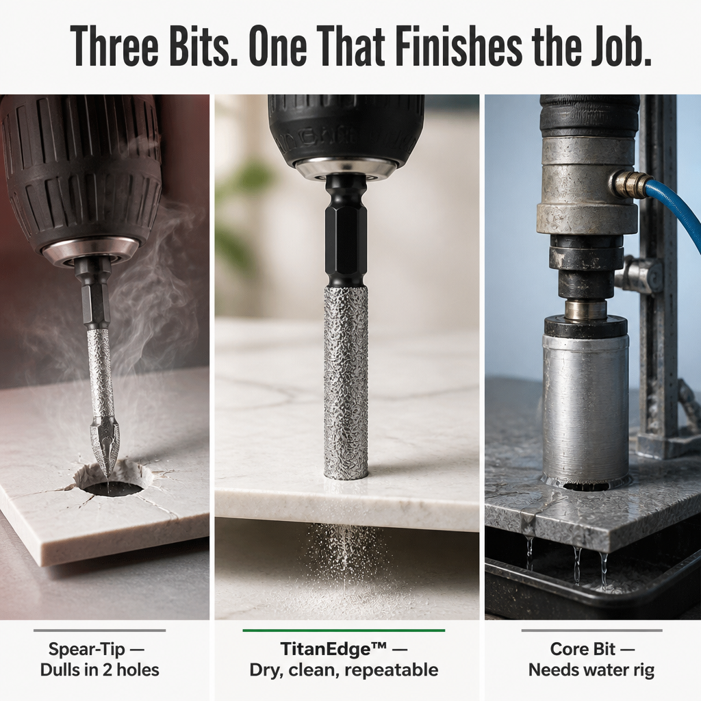 TitanEdge™ — Drill & Grind Porcelain, Marble and Glass Cleaving Without Cracks