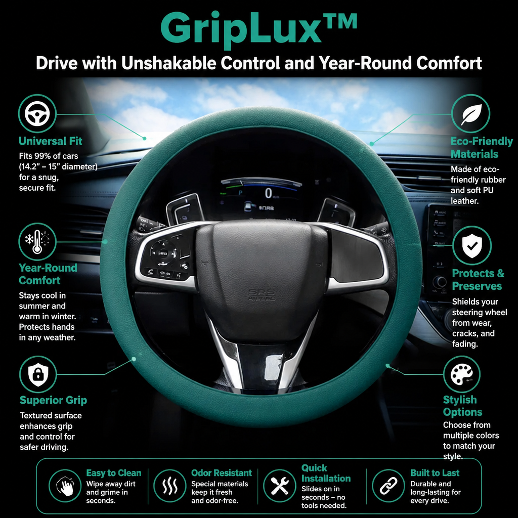 GripLux™ — Drive with Unshakable Control and Year-Round Comfort
