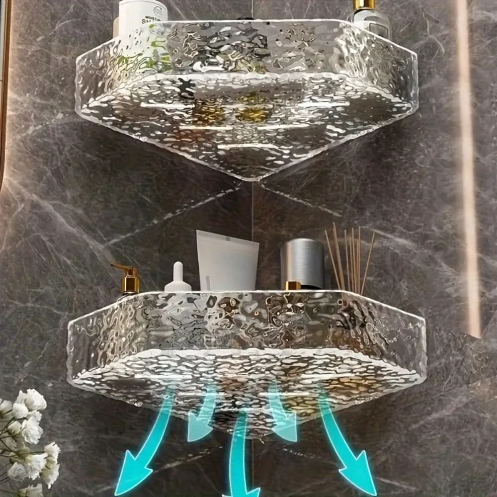 Corner Bathroom Shelf Organizer with Glacier Design