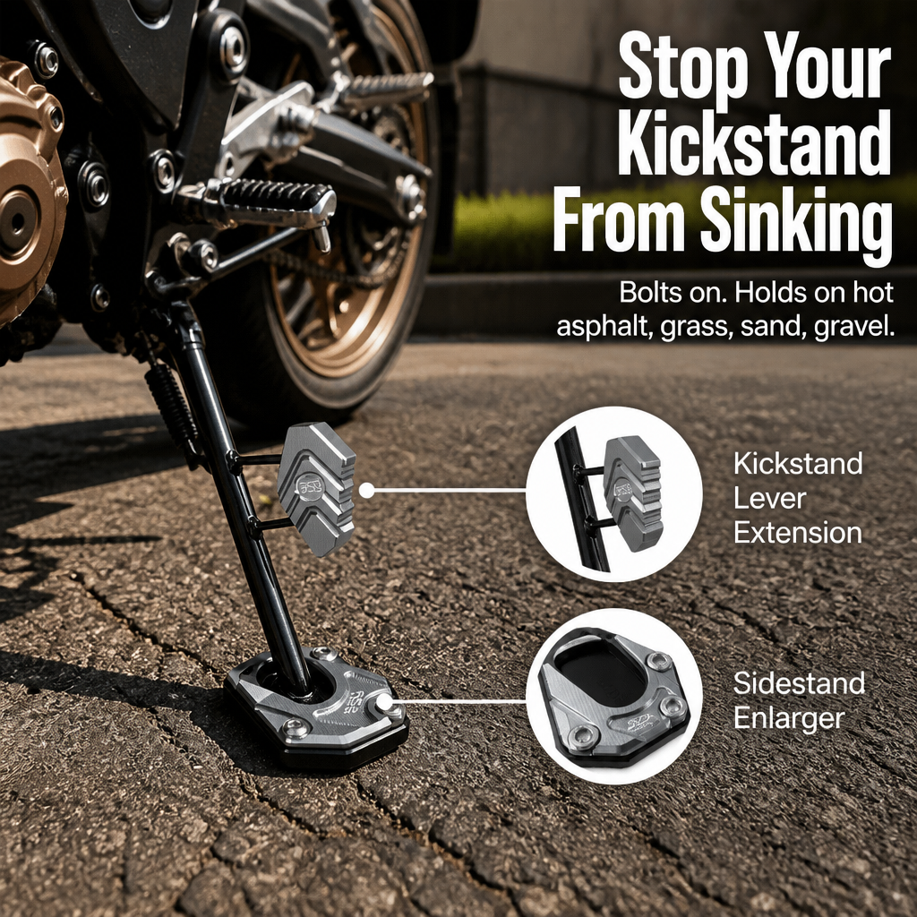 GripHold™ — Prevent Your Kickstand from Sinking into Soft Ground and Hot Asphalt