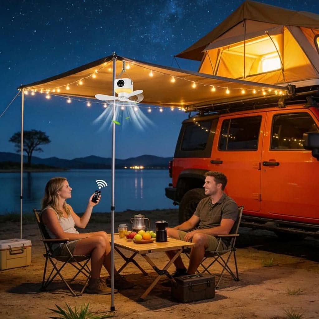 Portable Camping Lantern Fan for Indoor and Outdoor Activities