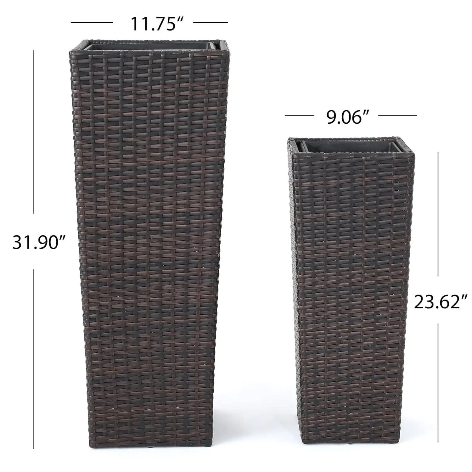 Outdoor Wicker Planter Set in Rattan Design