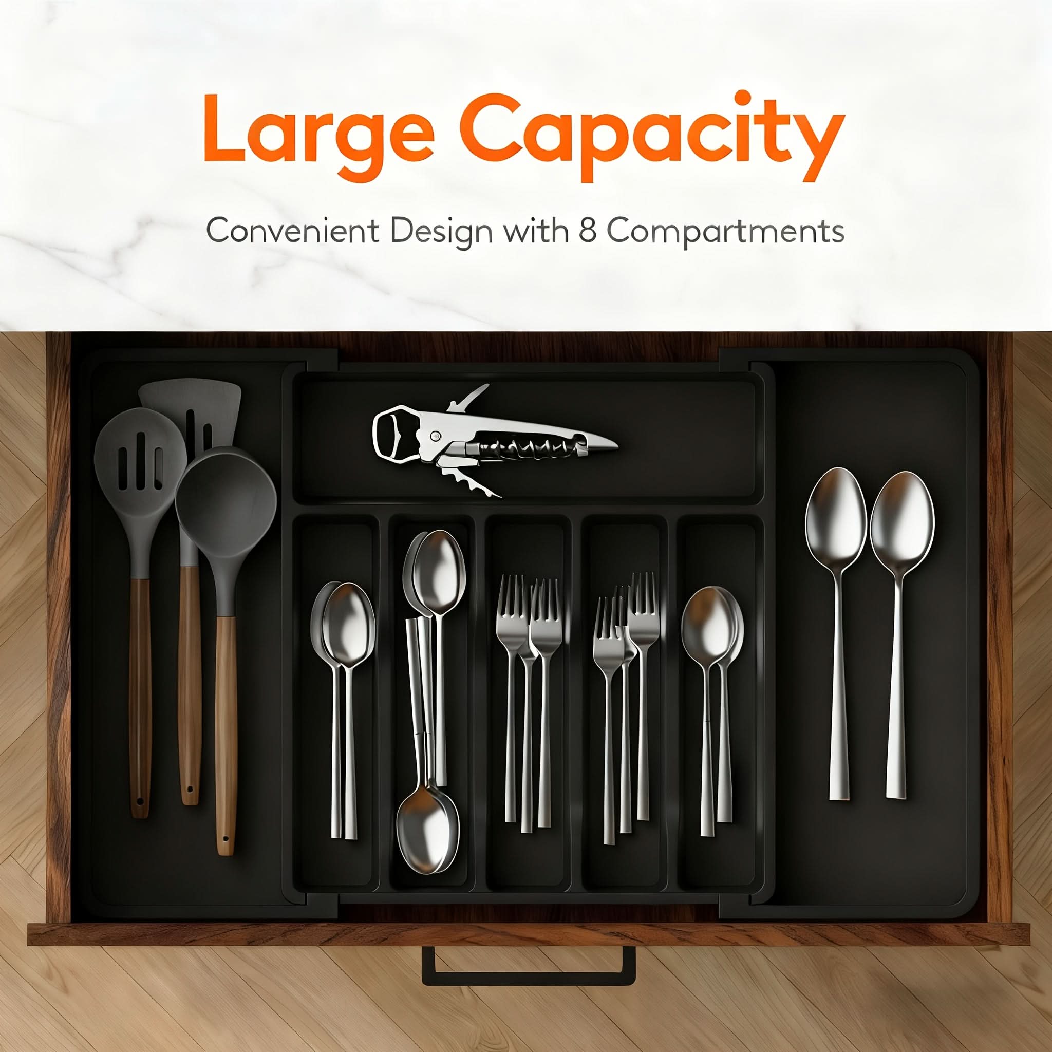 Expandable Kitchen Drawer Utensil Organizer