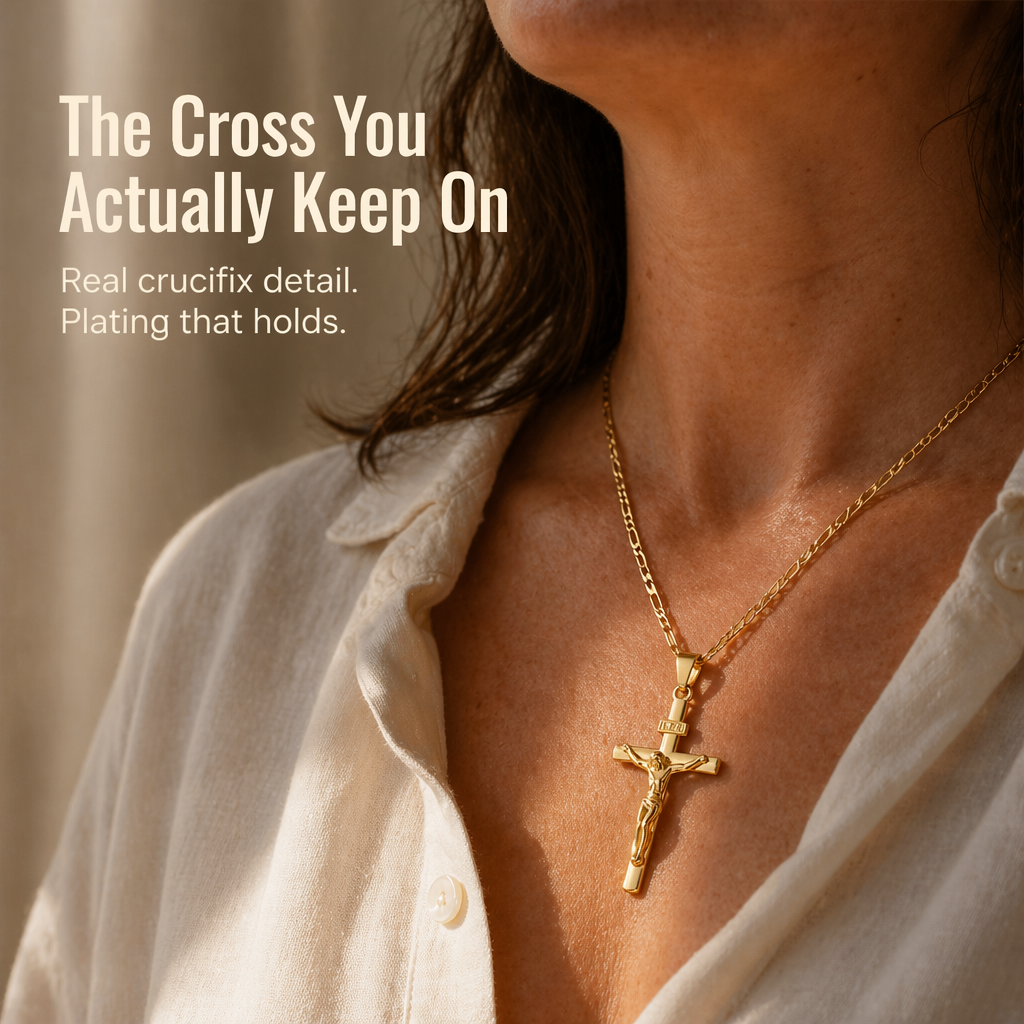SolaraFaith™ — Rock a Crucifix That Won't Fade, Break, or Stain Your Skin Green